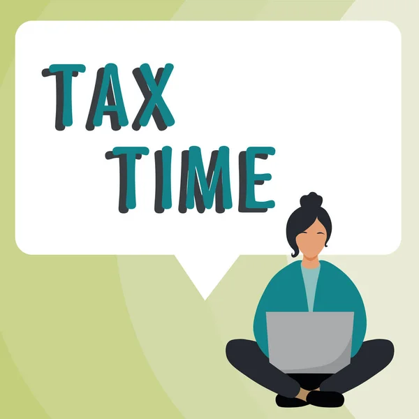 Handwriting Text Tax Time Word Compulsory Contribution State Revenue Levied — Fotografia de Stock