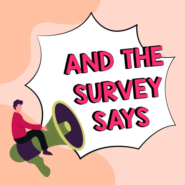 Text Caption Presenting Survey Says Conceptual Photo Doing Poll Bring — Stok fotoğraf