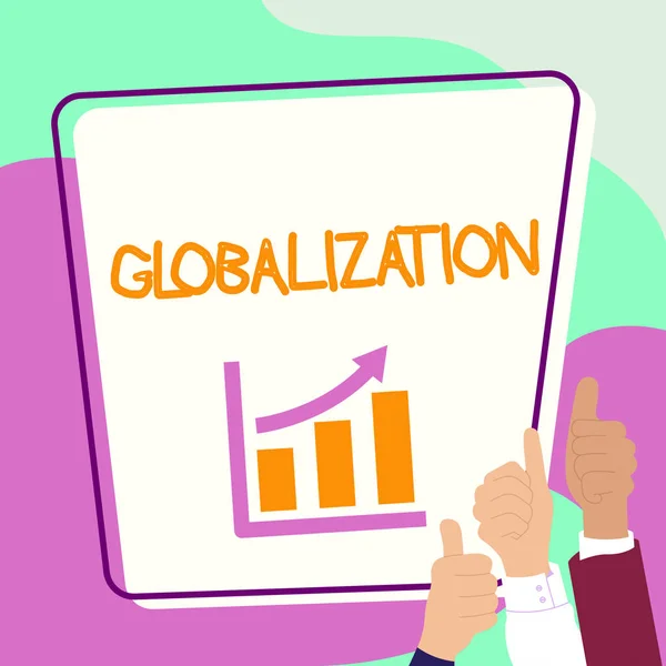 Text Sign Showing Globalization Business Overview Development Increasingly Integrated Global — Stockfoto