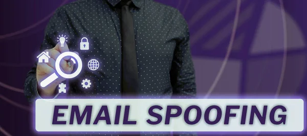 Zápis Zobrazující Text Email Spoofing Business Showcase Zabezpečit Přístup Obsah — Stock fotografie
