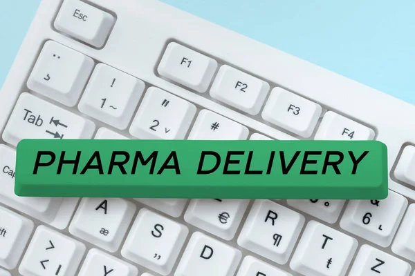 Text Sign Showing Pharma Delivery Conceptual Photo Getting Your Prescriptions — Stock Photo, Image