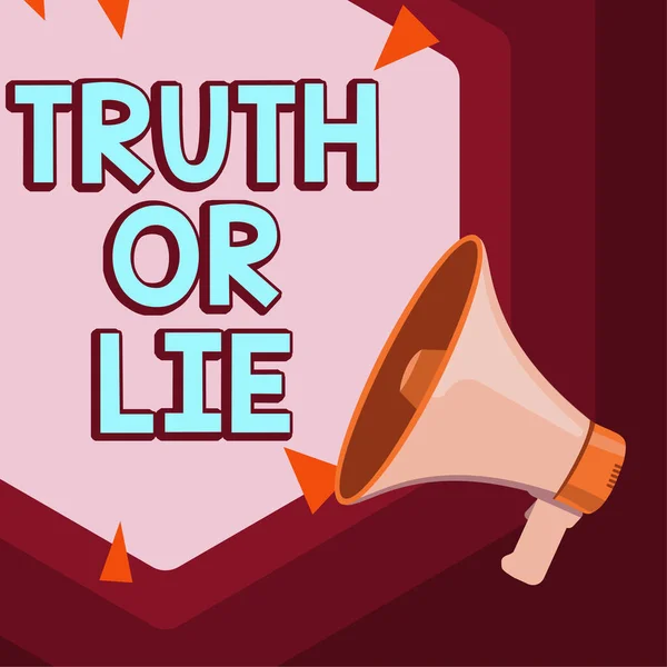 Text Sign Showing Truth Lie Internet Concept Decision Being Honest — Stockfoto