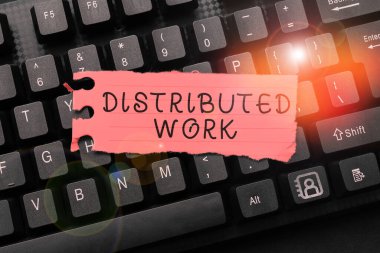 Dağıtılmış Çalışmaları sunan metin başlığı, ağ tesisleri kullanan şirketler tarafından uygulanan iş fikri