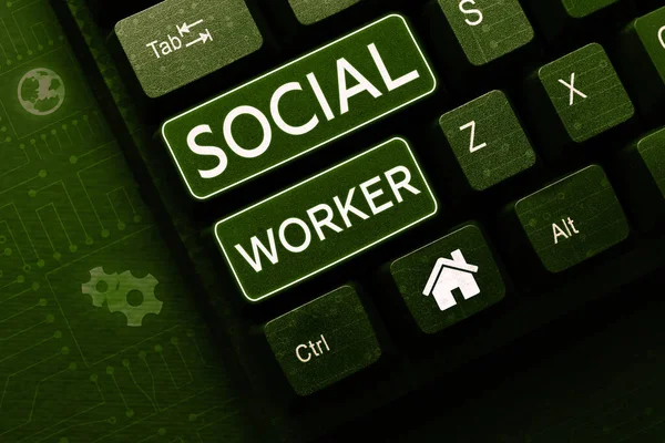 Text Caption Presenting Social Worker Word Assistance State People Inadequate — Stock Photo, Image