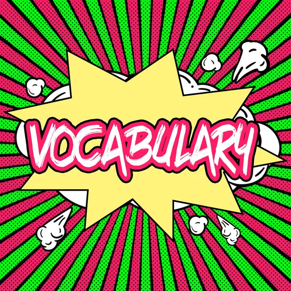 Text Sign Showing Vocabulary Word Collection Words Phrases Alphabetically Arranged — Stockfoto