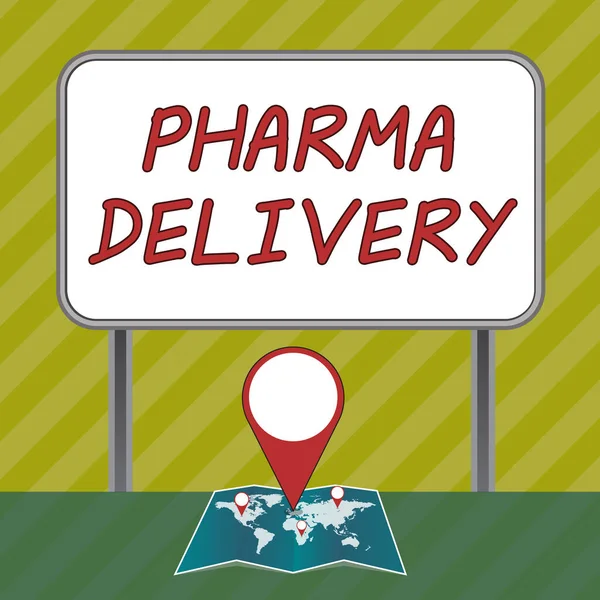 Text Showing Inspiration Pharma Delivery Word Getting Your Prescriptions Mailed — Foto de Stock