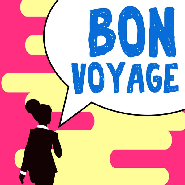 Handwriting Text Bon Voyage Internet Concept Used Express Good Wishes — Foto Stock
