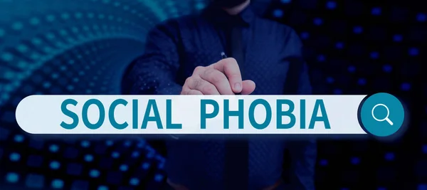 Hand Writing Sign Social Phobia Business Showcase Overwhelming Fear Social — Foto de Stock