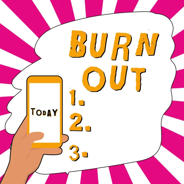 Conceptuele Bijschrift Burn Out Woord Voor Gevoel Van Fysieke Emotionele — Stockfoto