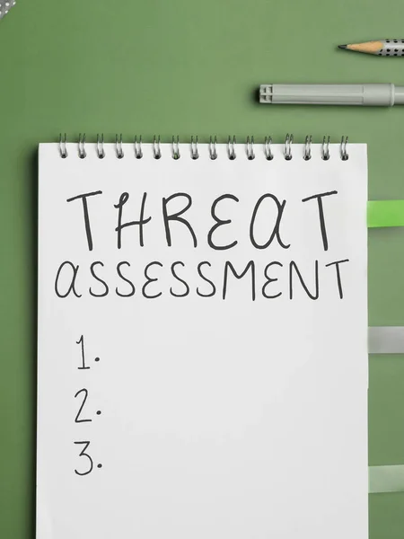Handwriting text Threat Assessment, Word for determining the seriousness of a potential threat
