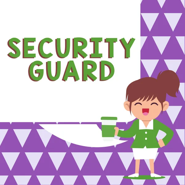Знак Отображающий Security Guard Word Инструментов Используемых Управления Несколькими Приложениями — стоковое фото