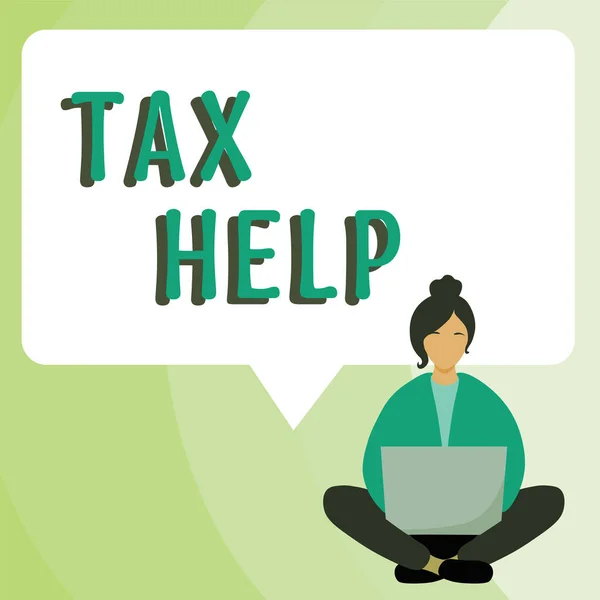 手書きテキスト 税金ヘルプ 州歳入への強制拠出からのインターネット概念援助 — ストック写真