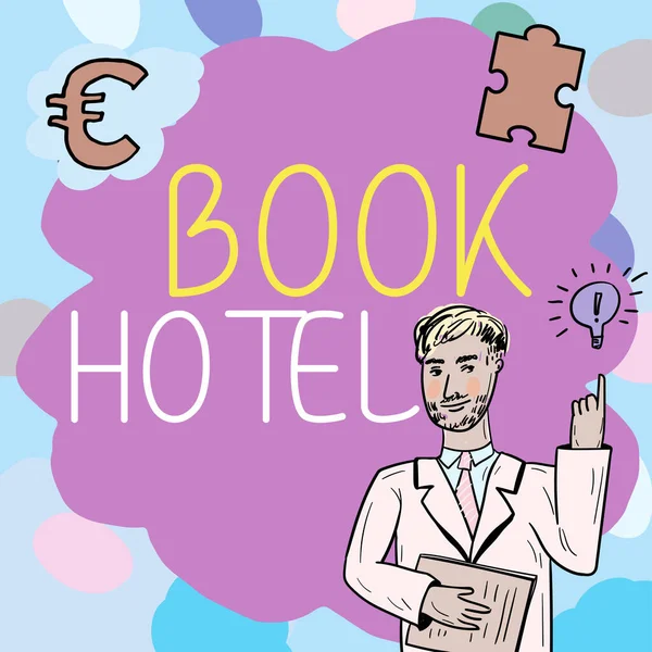 Text Showing Inspiration Book Hotel Business Showcase Arrangement You Make — 스톡 사진