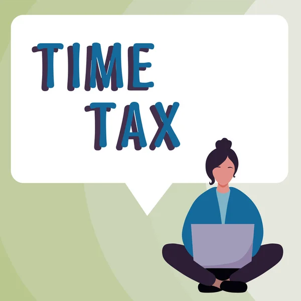Time Tax 이라는 표지가 나타나 납세자들 성명을 기록된 — 스톡 사진