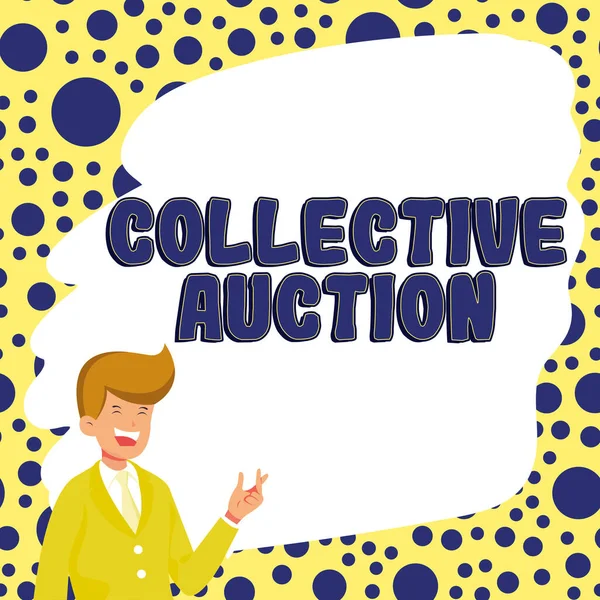 Text Showing Inspiration Collective Auction Business Concept Gathering Measuring Information — Stock Photo, Image