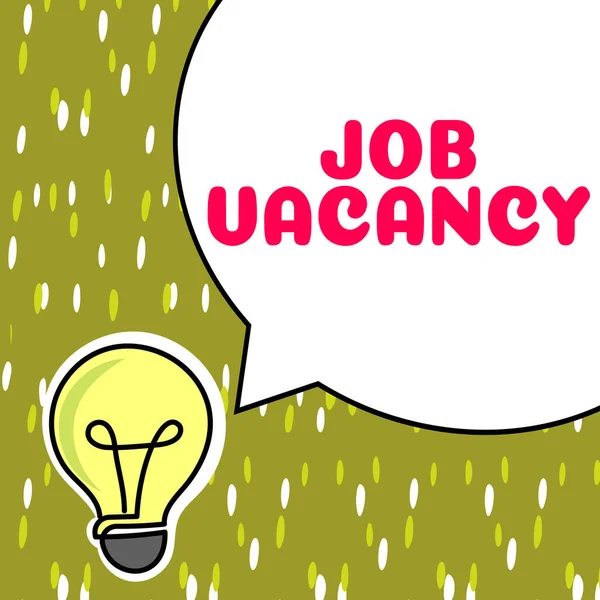 Conceptual display Job Vacancy, Word for empty or available paid place in small or big company