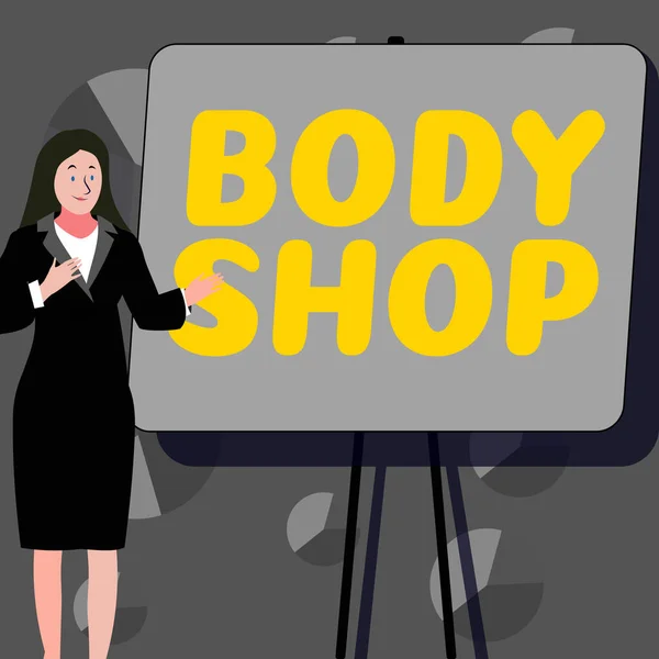 Handwriting text Body Shop, Concept meaning a shop where automotive bodies are made or repaired