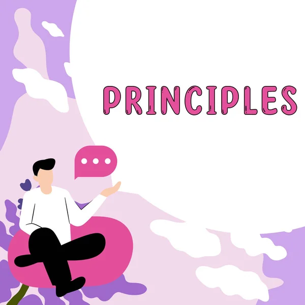 Text Caption Presenting Principles Business Idea Fundamental Truth Serves Base — Zdjęcie stockowe