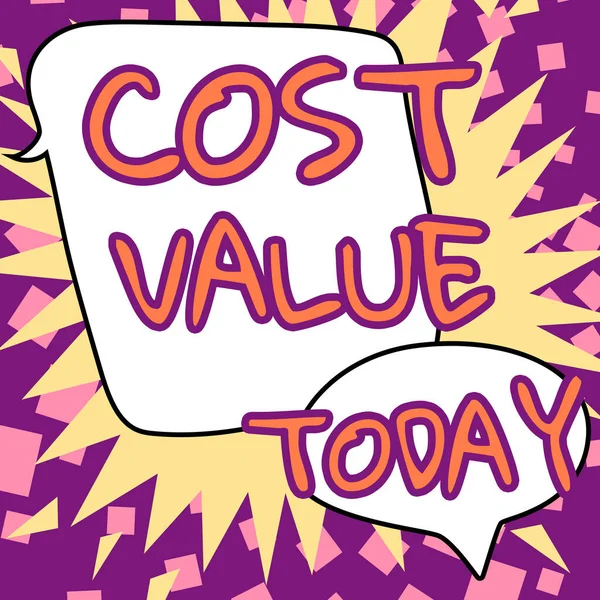 Text Sign Showing Cost Value Business Showcase Amount Usualy Paid — Stockfoto