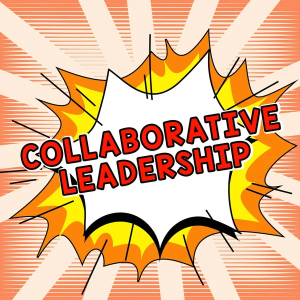 Conceptual Caption Collaborative Leadership Word Written People Organizations Work Achieve — Stock fotografie