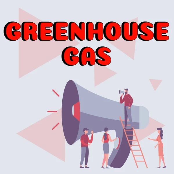 Text showing inspiration Greenhouse Gas, Business approach carbon dioxide contribute to greenhouse effect by absorbing infrared radiation