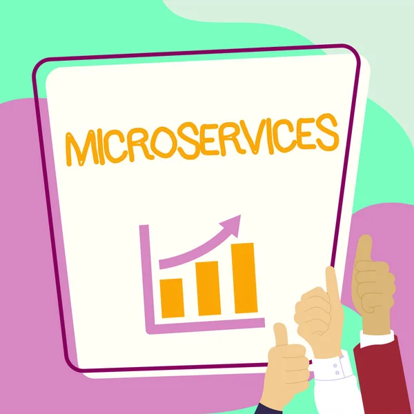 Text Showing Inspiration Microservices Business Overview Software Development Technique Building — Stock Fotó