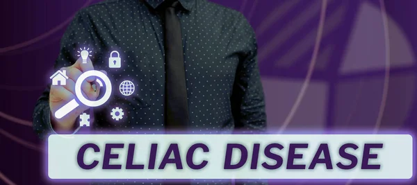 Sign Displaying Celiac Disease Concept Meaning Small Intestine Hypersensitive Gluten — Stock fotografie