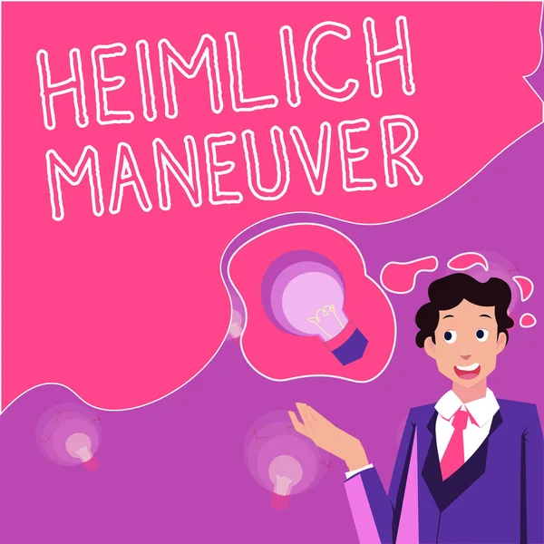 Text Sign Showing Heimlich Maneuver Business Concept Application Upward Pressure — Photo