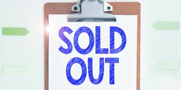 Концептуальный дисплей Продано, бизнес-концепция больше не доступна за пределами стандартного курса рынка