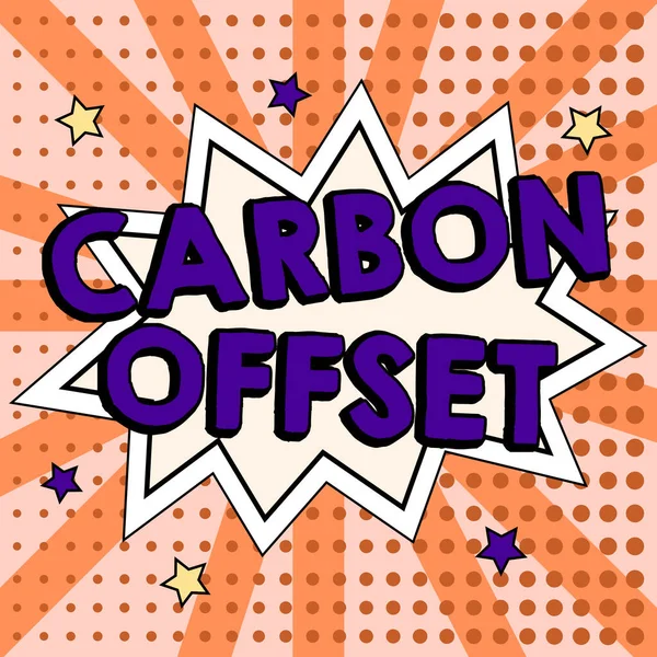 Handschrifttekst Carbon Offset Word Reduction Emissions Carbon Dioxide Other Gas — Stockfoto