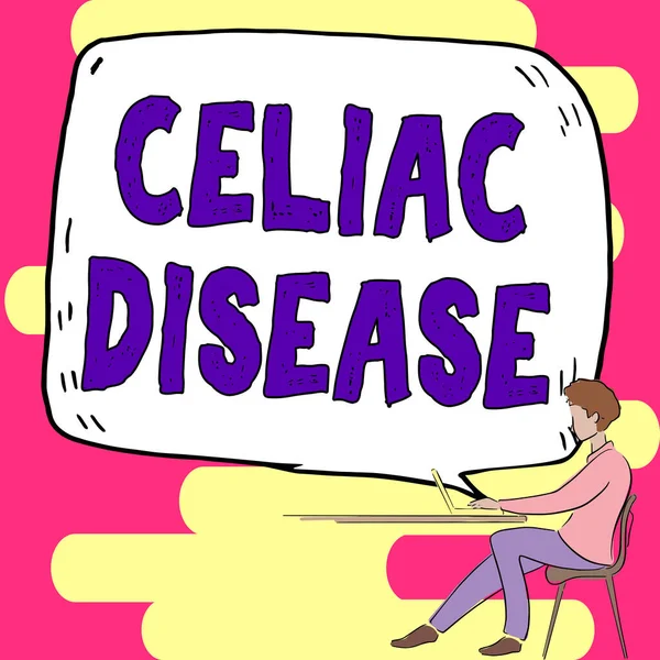 Scrittura Visualizzando Testo Celiachia Idea Commerciale Intestino Tenue Ipersensibile Glutine — Foto Stock