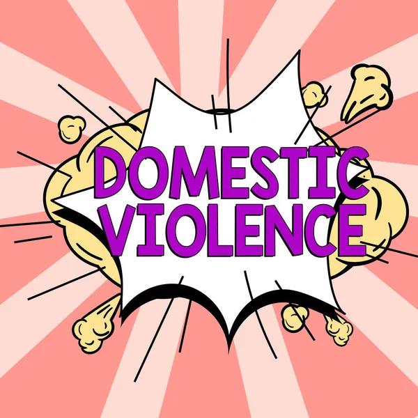 显示家庭暴力 商业观念 由一个家庭或家庭成员指挥的暴力或虐待行为的标志 — 图库照片