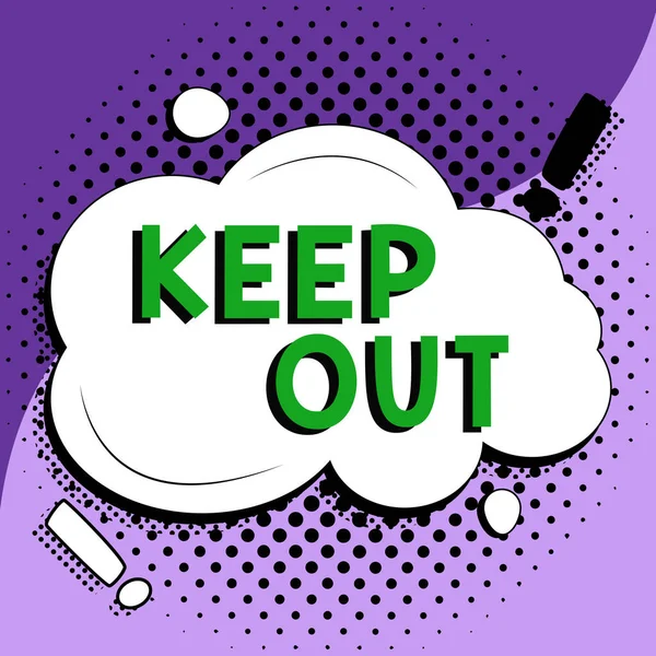 Текст Показывающий Вдохновение Keep Out Бизнес Идея Остановить Кого Перехода — стоковое фото