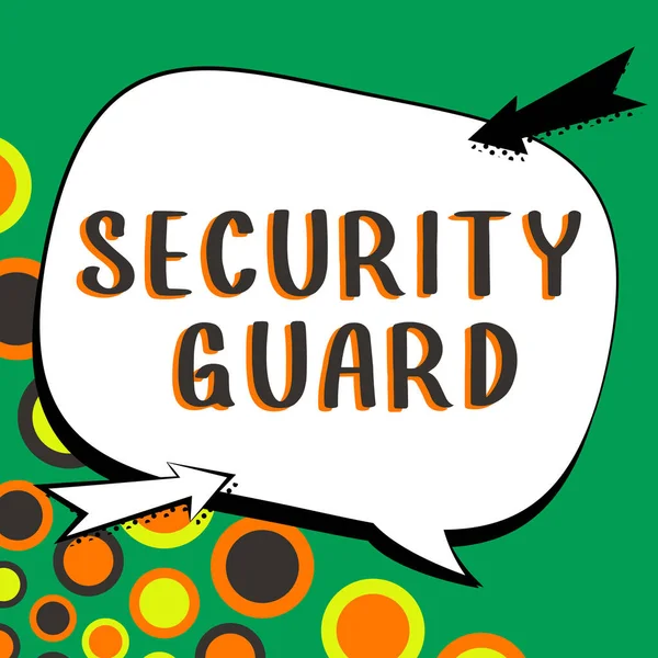Написание Отображения Текста Security Guard Инструменты Бизнес Подхода Используемые Управления — стоковое фото