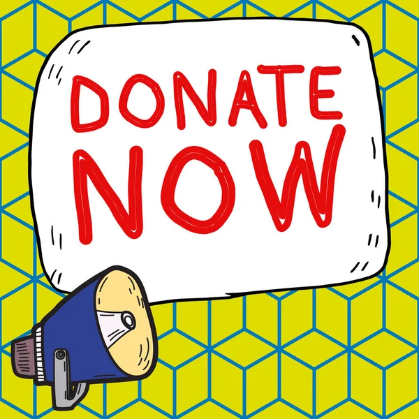 Inspiration Showing Sign Donate Now Internet Concept Give Something Money — 스톡 사진