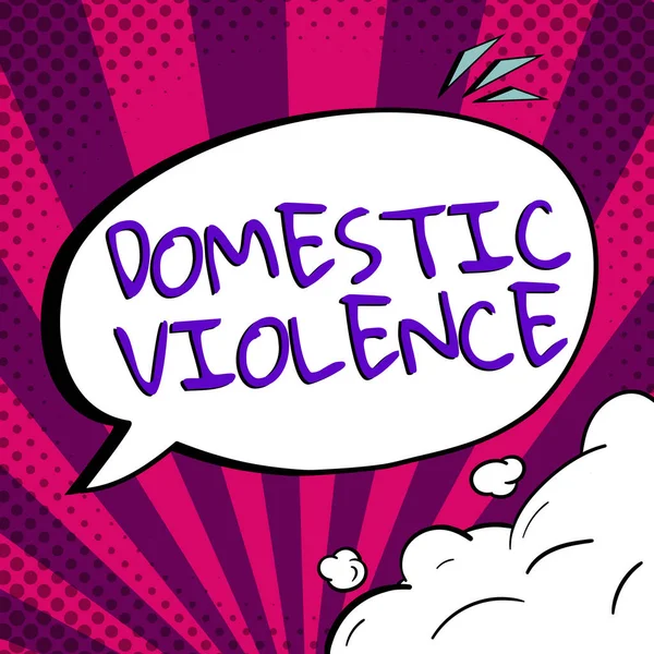 显示家庭暴力 互联网概念 家庭暴力或家庭成员的虐待行为迹象的灵感来源 — 图库照片