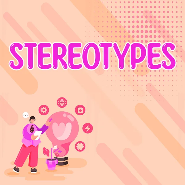 Text Showing Inspiration Stereotypes Business Idea Any Thought Widely Adopted — Stok fotoğraf