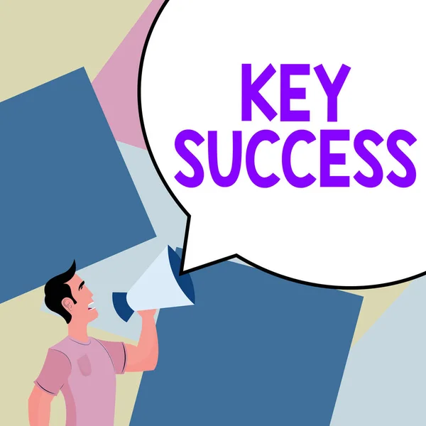 Writing Displaying Text Key Success Word Main Measure Effectiveness Productivity — Stok fotoğraf