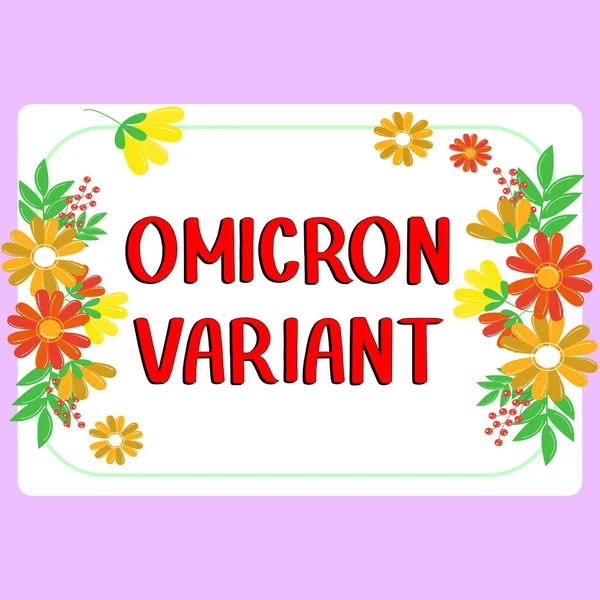 Writing Displaying Text Omicron Variant Word Mild Severe Respiratory Illness — Stock Fotó