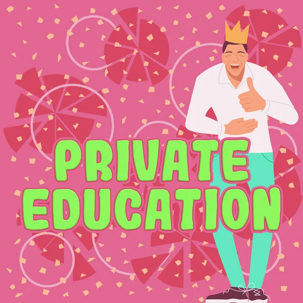 Text Sign Showing Private Education Word Belonging Use Particular Person — Stockfoto
