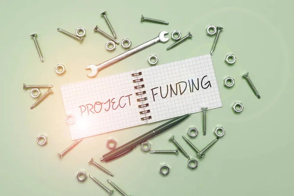 Sign Displaying Project Funding Concept Meaning Paying Start Order Make — Stockfoto
