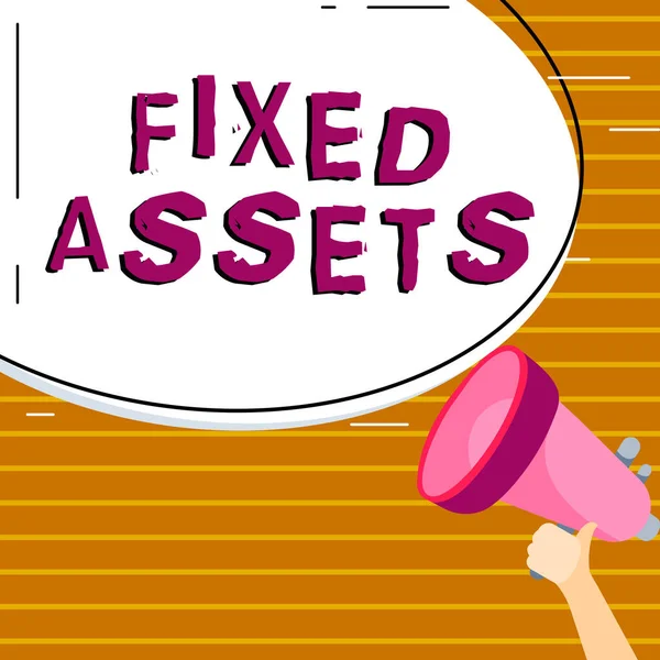 Text Caption Presenting Fixed Assets Business Approach Long Term Tangible — Stock Photo, Image
