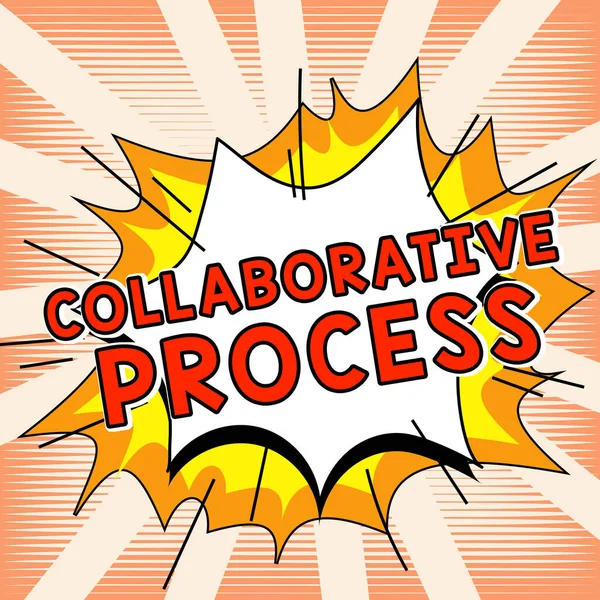 Tekst Bijschrift Presenteren Collaborative Process Word Written People Organizations Work — Stockfoto