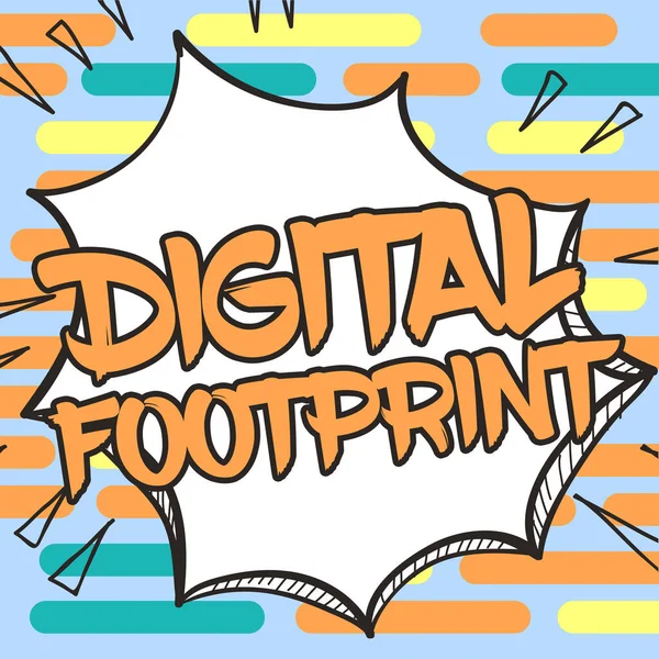 Text Showing Inspiration Digital Footprint Business Idea Uses Digital Technology — Stock Fotó