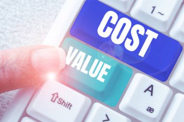 Conceptual display Cost Value, Business overview The amount that usualy paid for a item you buy or hiring a person