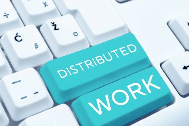 Kavramsal başlık Dağıtılmış İş, ağ tesisleri kullanan şirketler tarafından uygulanan kavramsal fotoğraf