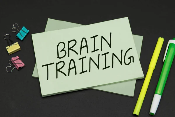 Inspiration showing sign Brain Training, Concept meaning mental activities to maintain or improve cognitive abilities