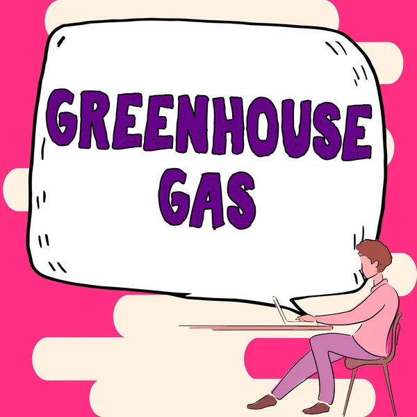Handwriting text Greenhouse Gas, Business approach carbon dioxide contribute to greenhouse effect by absorbing infrared radiation
