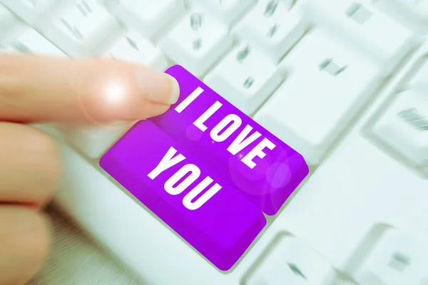Writing Displaying Text Love You Business Idea Expressing Romantic Feelings — Stok fotoğraf
