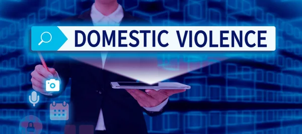Texto Caligrafia Violência Doméstica Internet Conceito Comportamento Violento Abusivo Dirigido — Fotografia de Stock